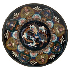 Antique Japanese Meiji Period Cloissoné Charger, Bowl or Platter