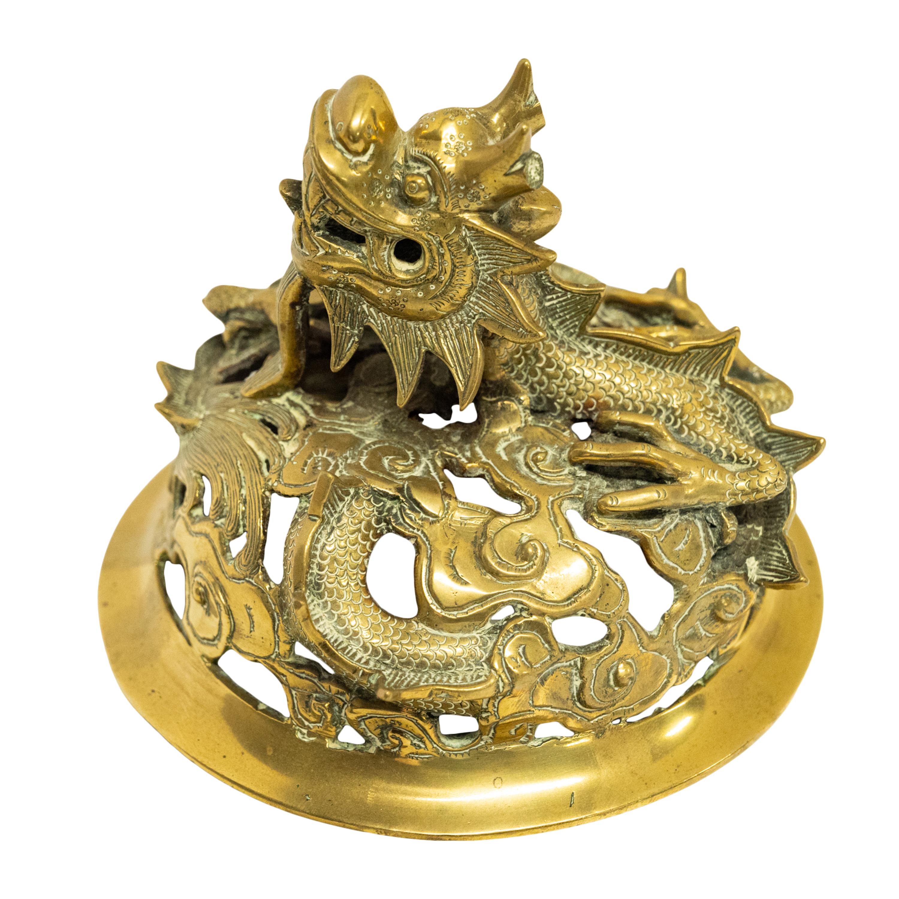 Antique Japanese Meiji Period Gilt Bronze Dragon Koro Censer incense Burner 1880 7