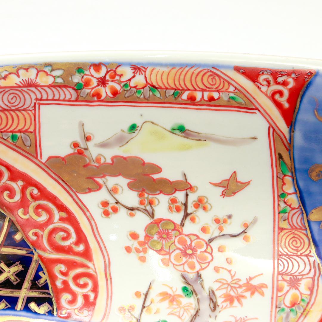 Antique Japanese Meiji Period Imari Porcelain Punch Bowl or Centerpiece For Sale 9