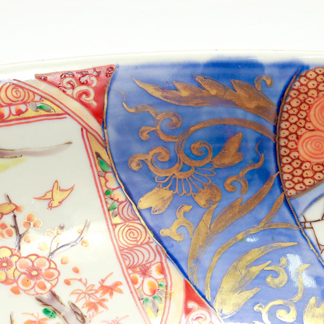 Antique Japanese Meiji Period Imari Porcelain Punch Bowl or Centerpiece For Sale 10