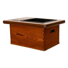 Antique Japanese Meiji Period Keyaki Wood & Copper Hibachi Brazier Table 1890