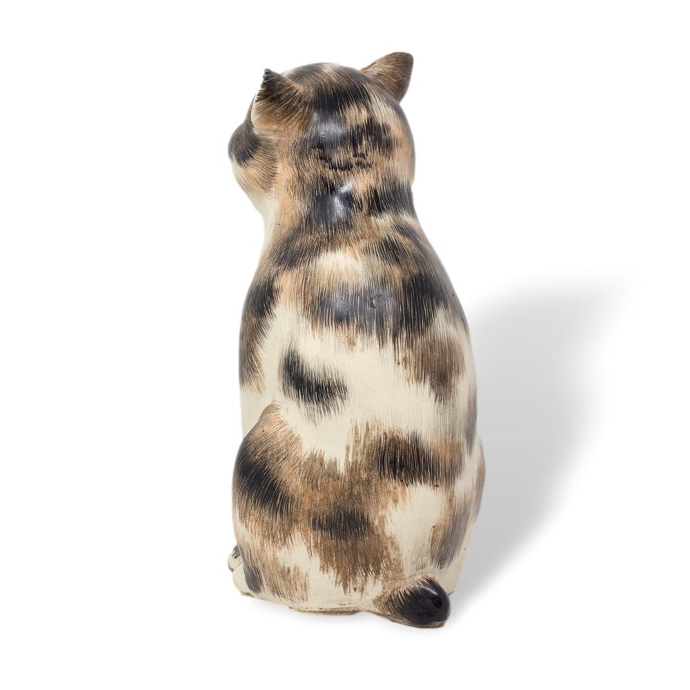 Antique Japanese Meiji Period Pottery Cat and Kitten Okimono In Good Condition In Newark, England