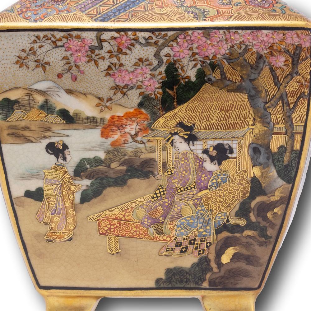 Antique Japanese Meiji Period Satsuma Koro Kizan For Sale 5