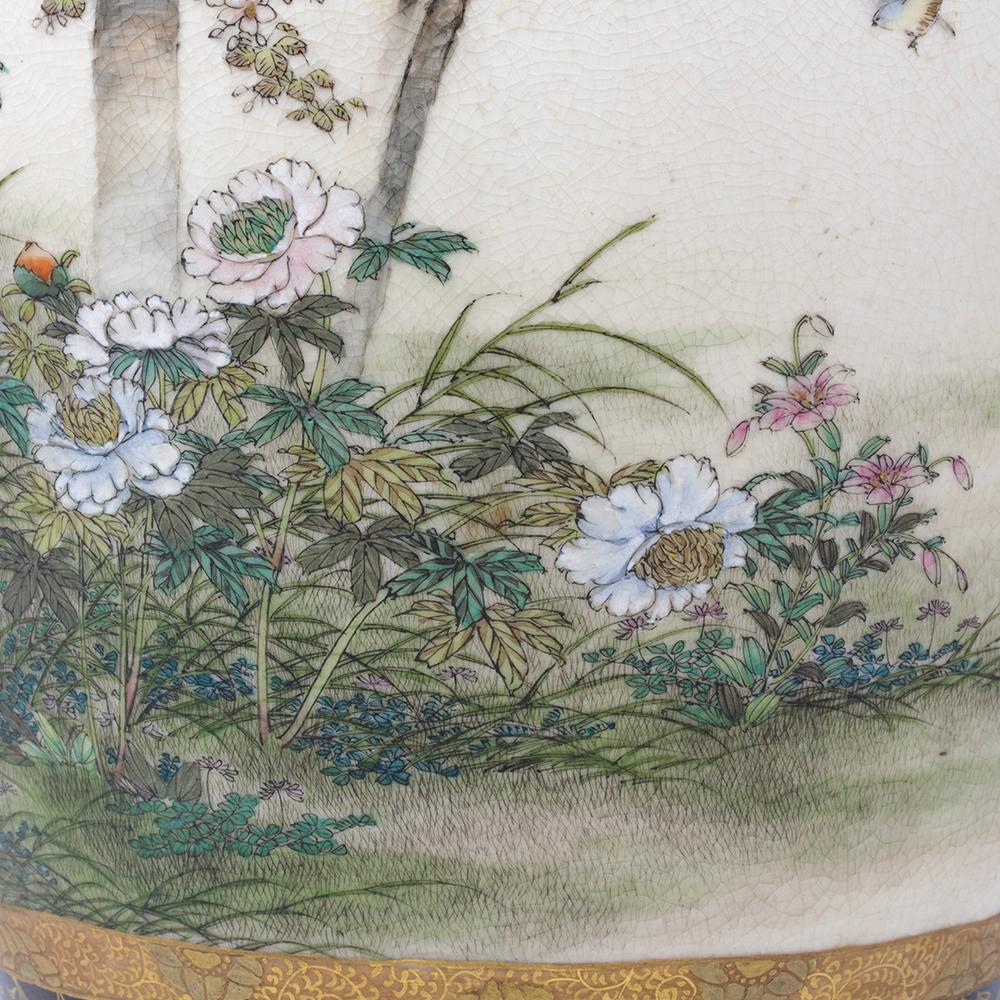 Antique Japanese Meiji Period Satsuma Vase by Hozan 10