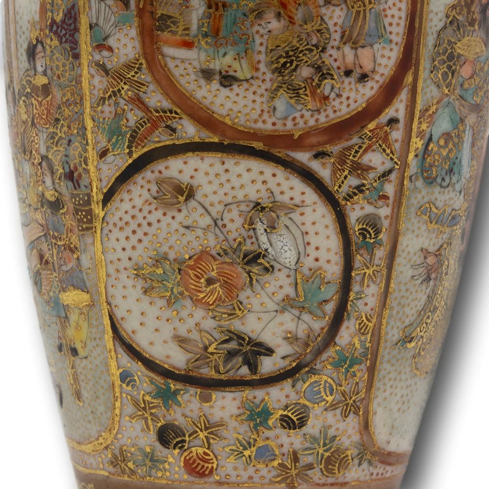 Antique Japanese Meiji Period Satsuma Vase by Ryozan 5