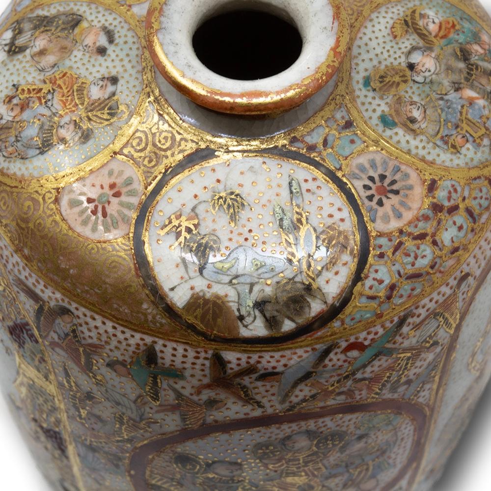 Antique Japanese Meiji Period Satsuma Vase by Ryozan 12