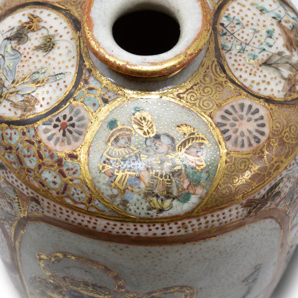 Antique Japanese Meiji Period Satsuma Vase by Ryozan 13