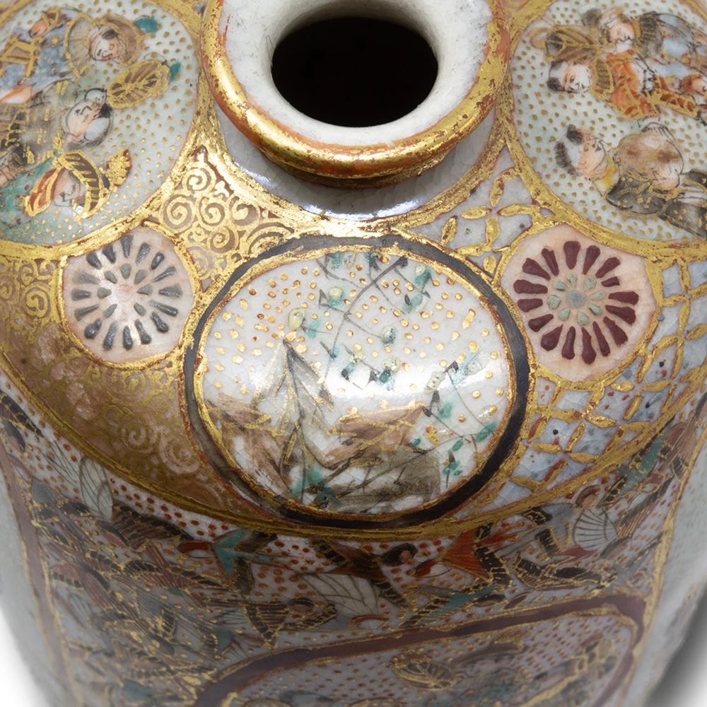 Antique Japanese Meiji Period Satsuma Vase by Ryozan 14