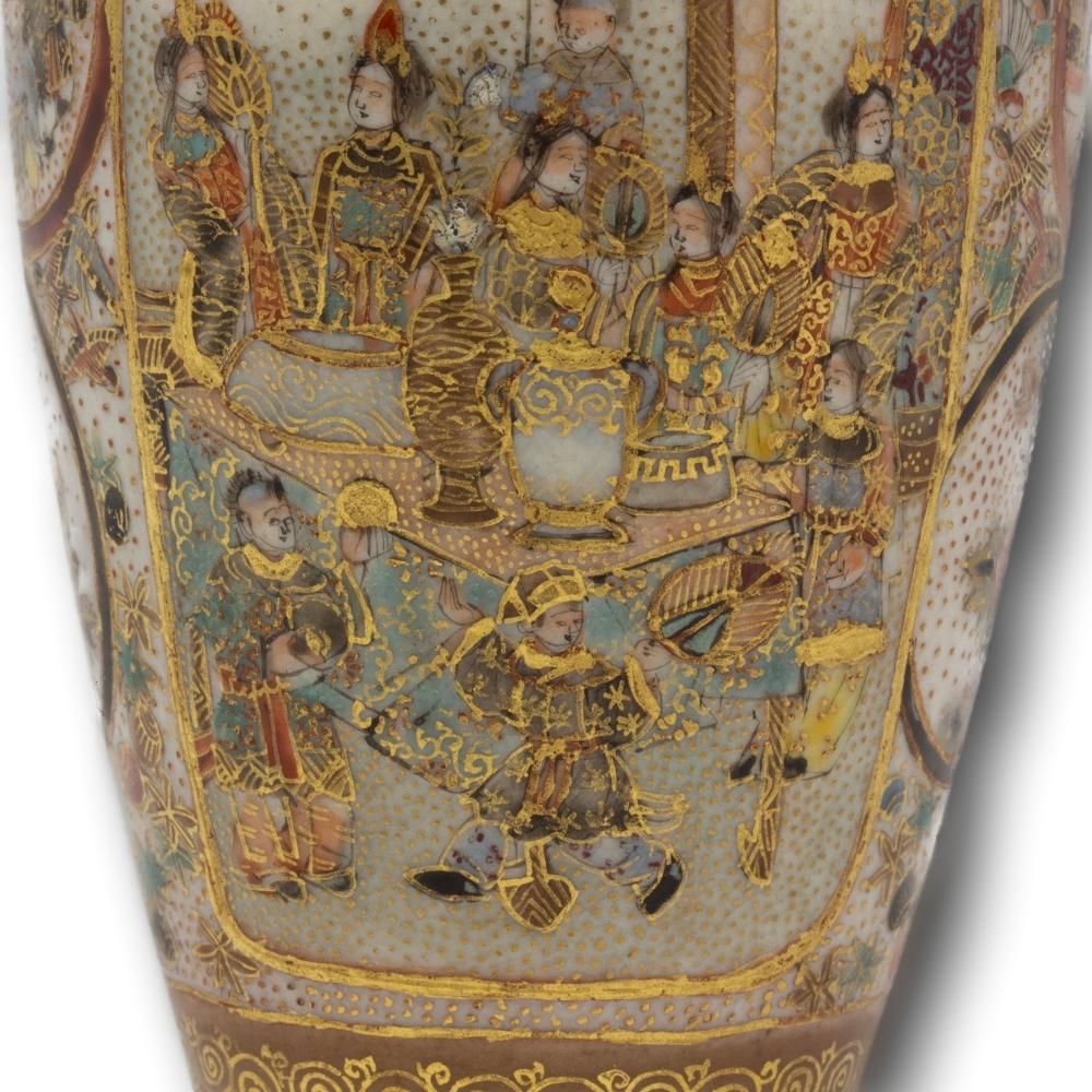 Antique Japanese Meiji Period Satsuma Vase by Ryozan 3