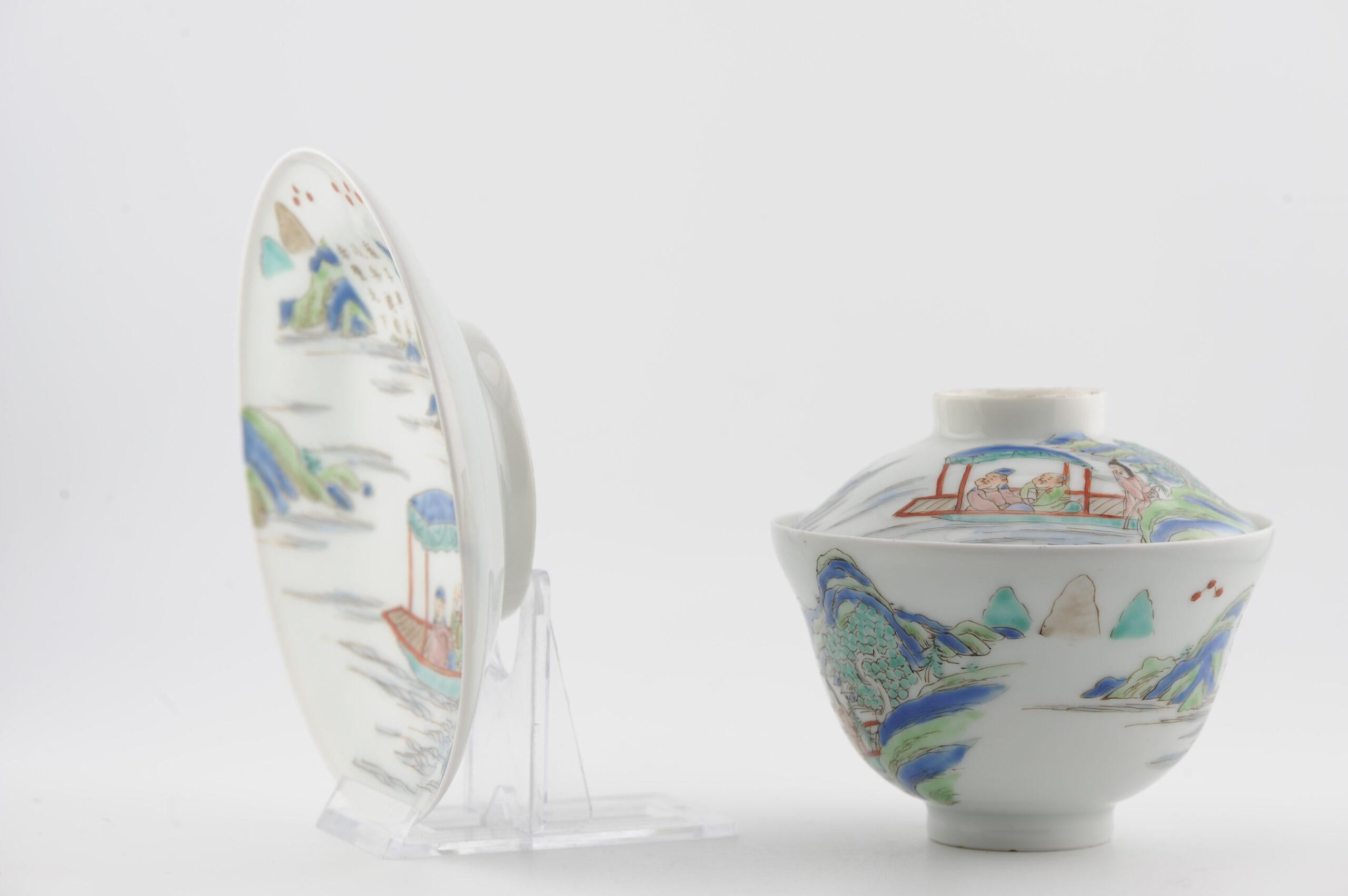 18th Century and Earlier Antique Japanese Meiji Period Set Of Cup or Tea Bowl Porcelain Eggshell