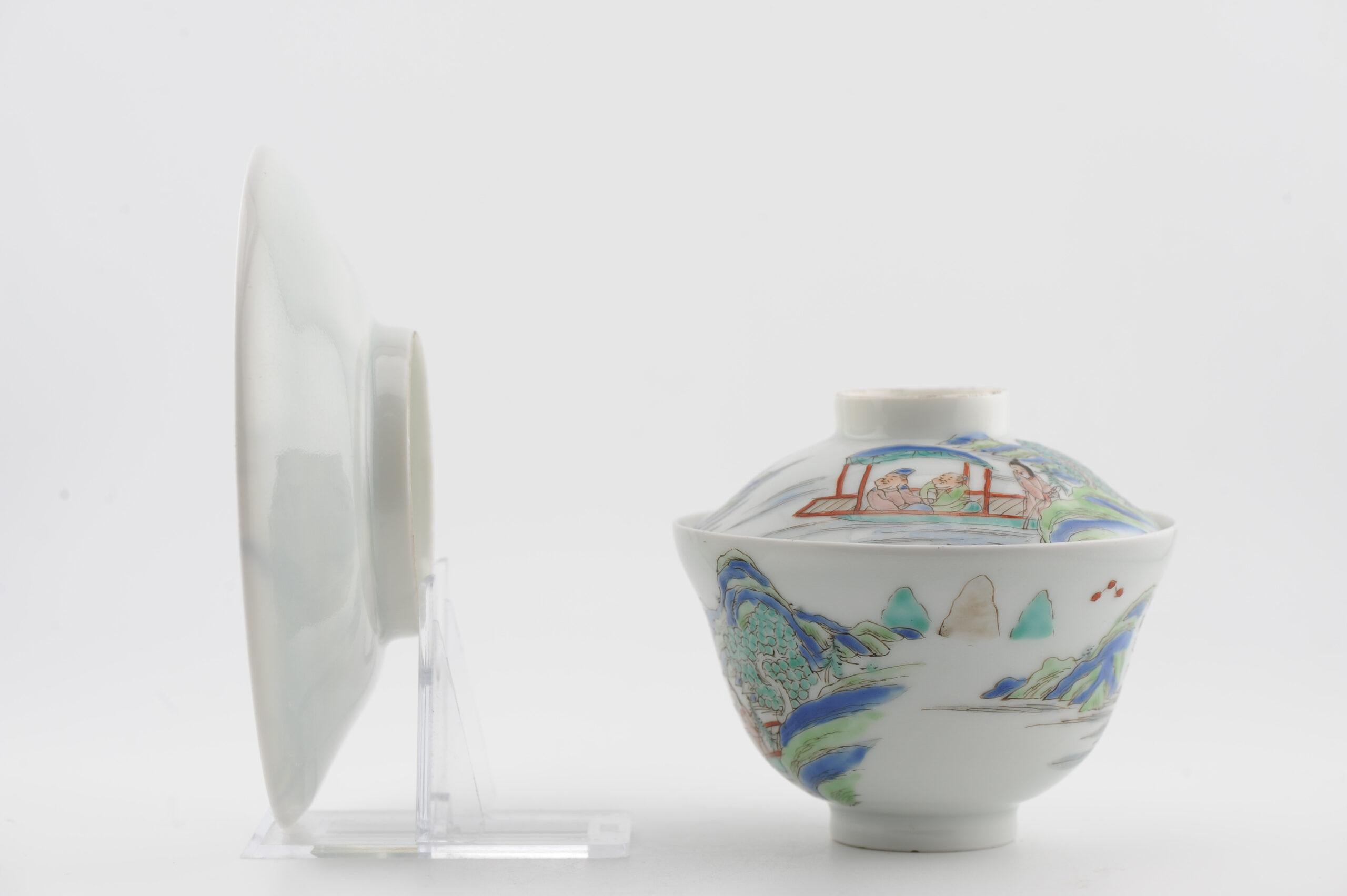 Antique Japanese Meiji Period Set Of Cup or Tea Bowl Porcelain Eggshell 1