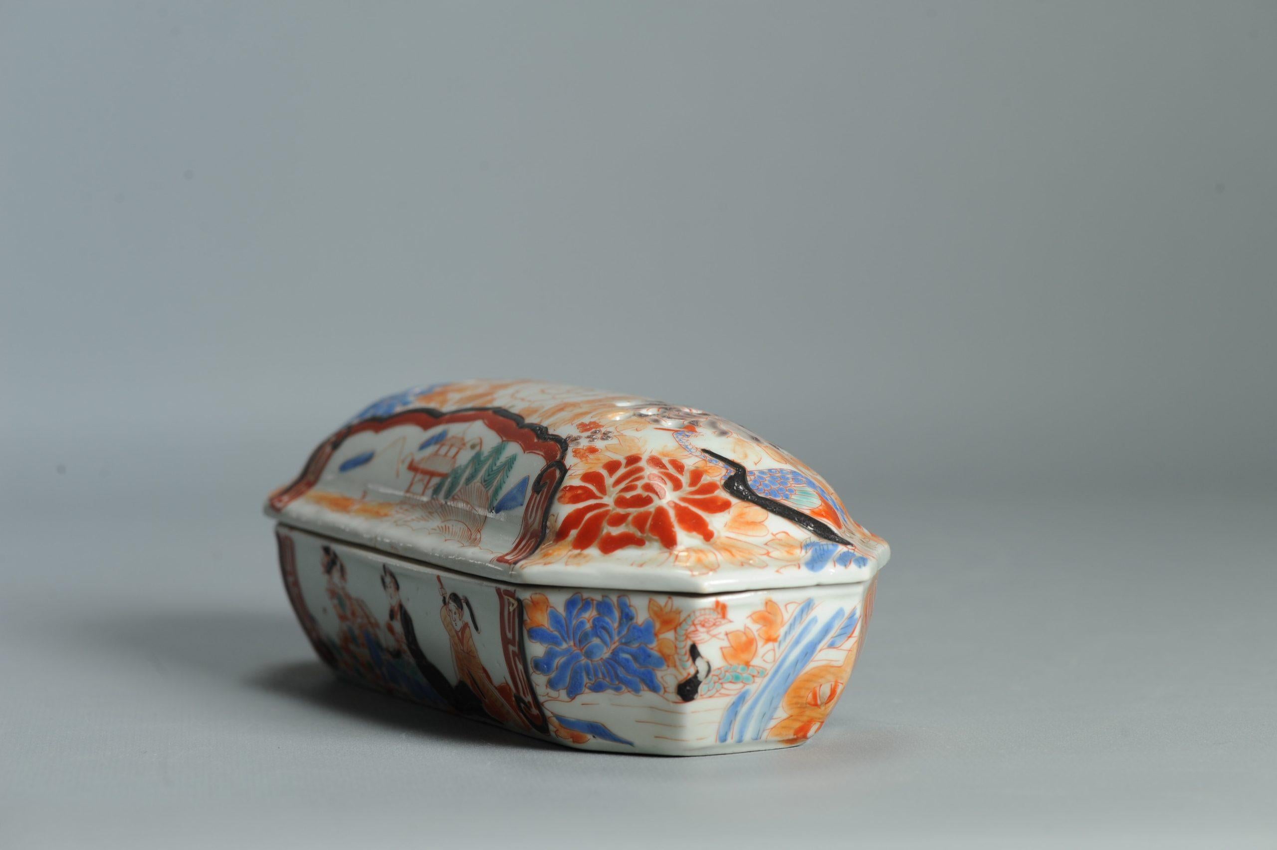 Antique Japanese Meiji Period Soap Box Porcelain MArked base Japan For Sale 6