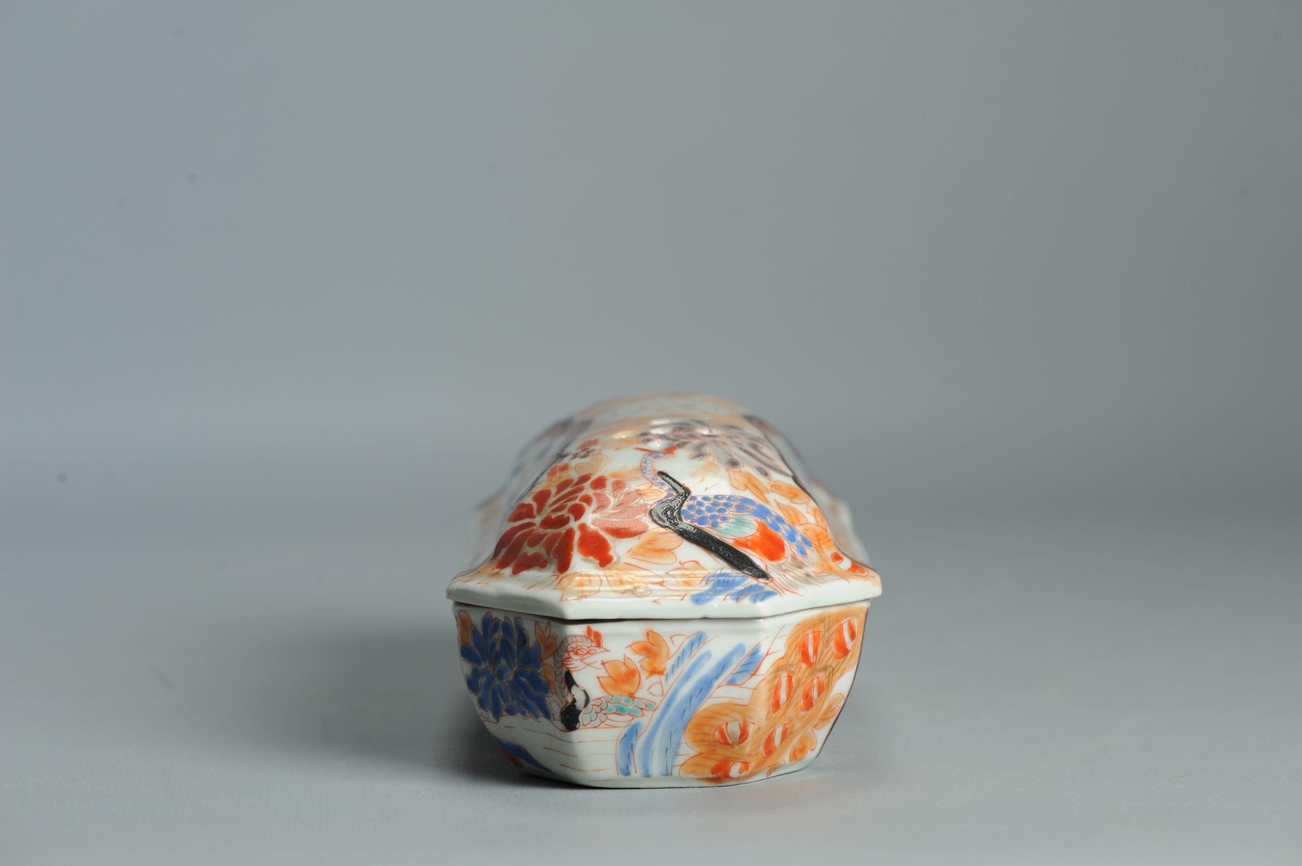 Antique Japanese Meiji Period Soap Box Porcelain MArked base Japan For Sale 8