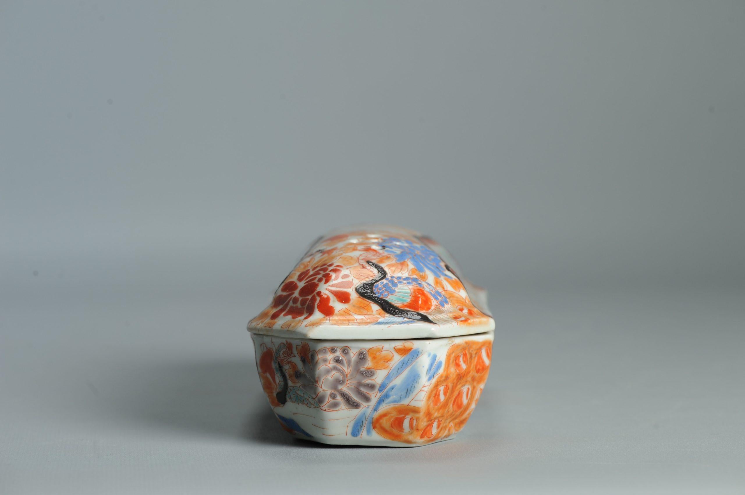 Antique Japanese Meiji Period Soap Box Porcelain MArked base Japan For Sale 11