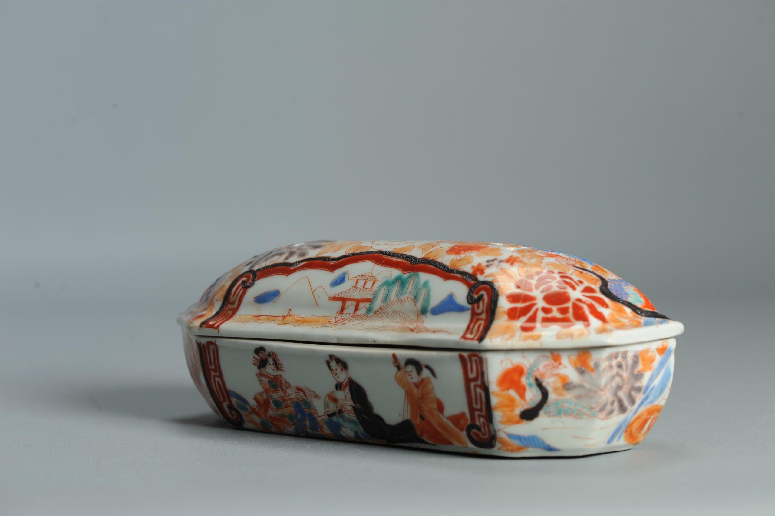 Antique Japanese Meiji Period Soap Box Porcelain MArked base Japan For Sale 4