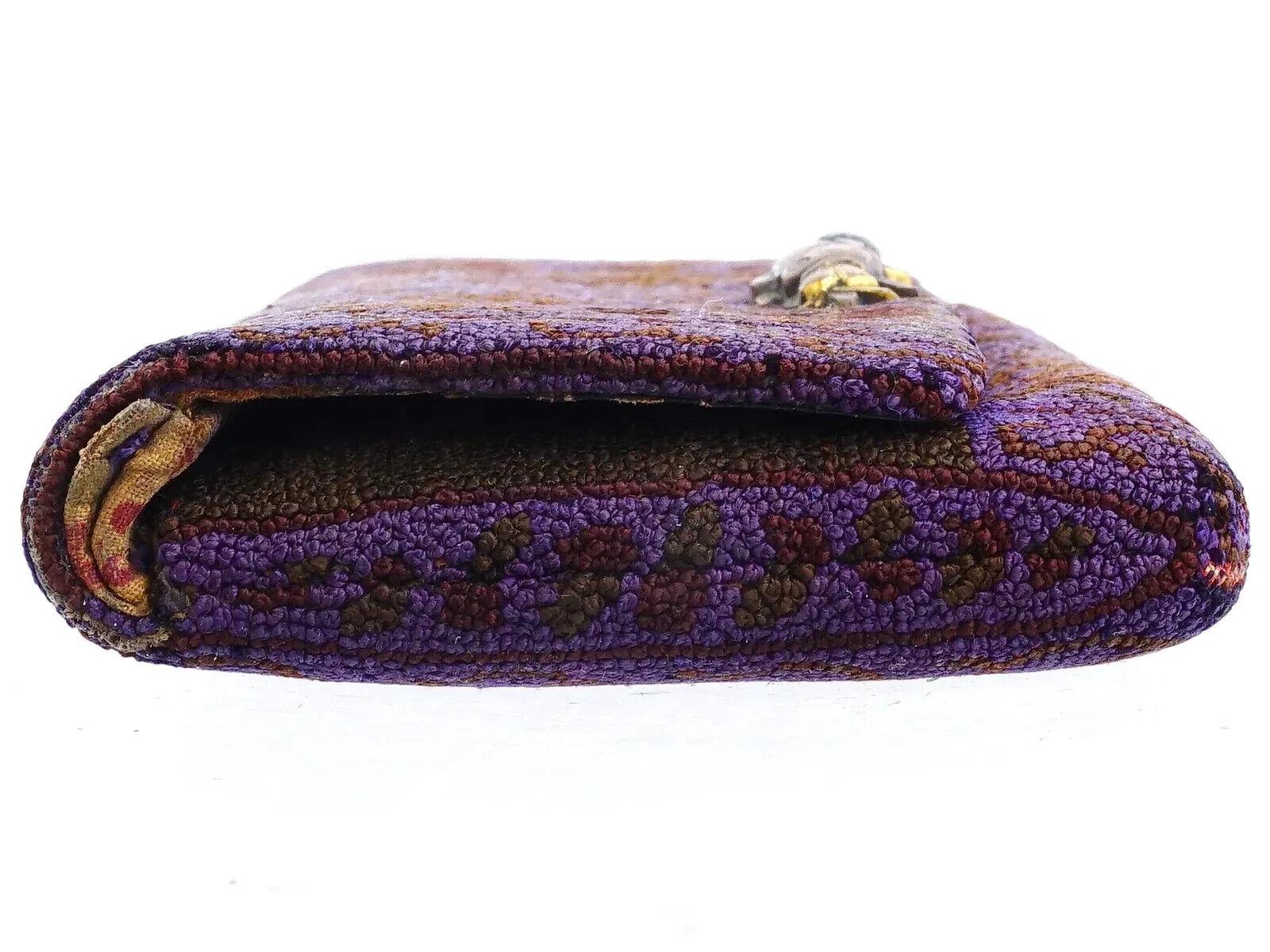 Antique Japanese Meiji Period Tobacco Pouch With Mixed Metal Bronze Clasp For Sale 1
