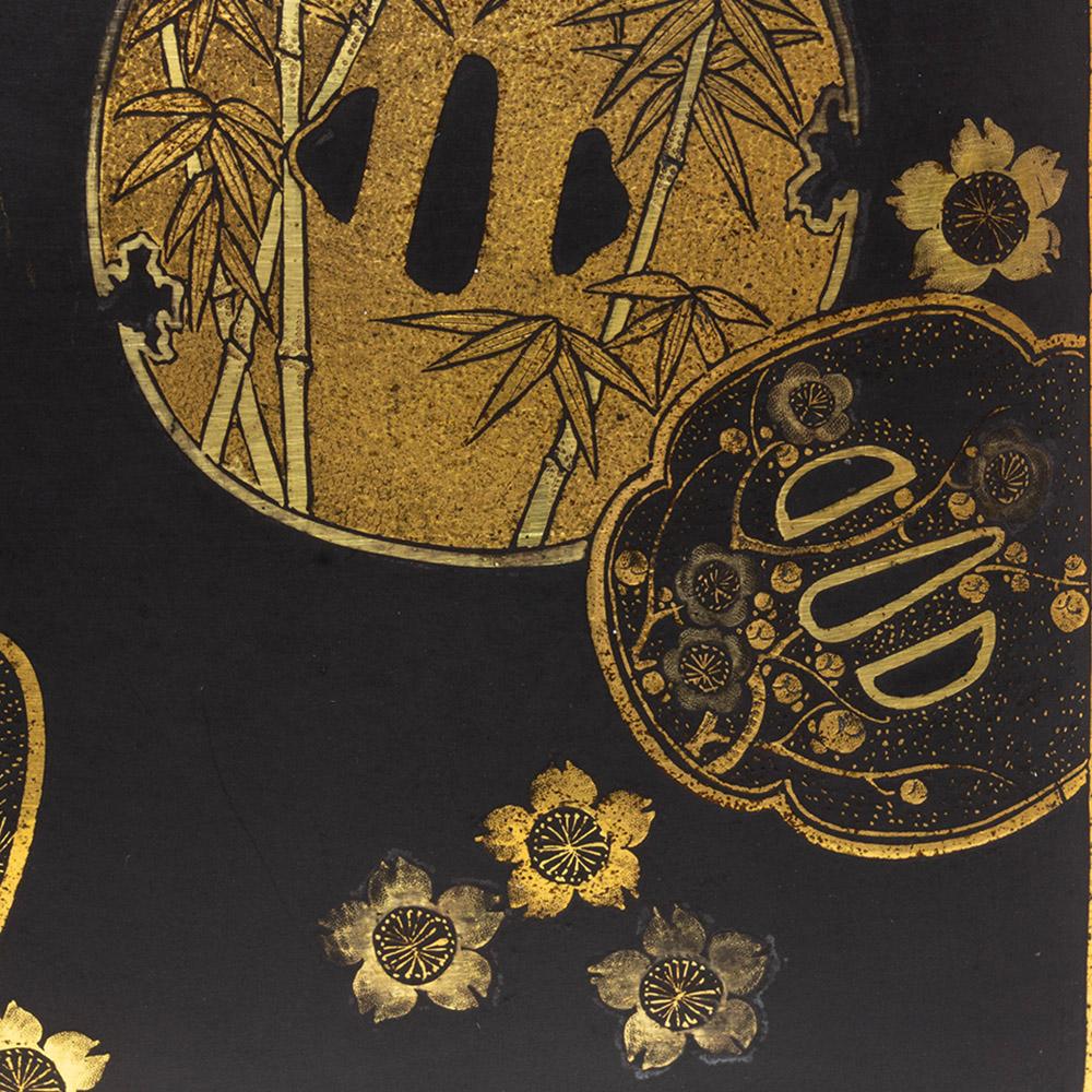 Antique Japanese Meiji Period Tsuba Decorated Box and Dish by Fujii Yoshitoyo For Sale 9