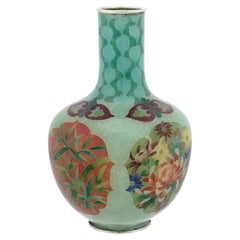 Ancien vase japonais Meiji Plique a Jour en émail cloisonné, attribué à Ando