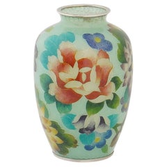 Antique Japanese Meiji plique-à-jour enamel vase