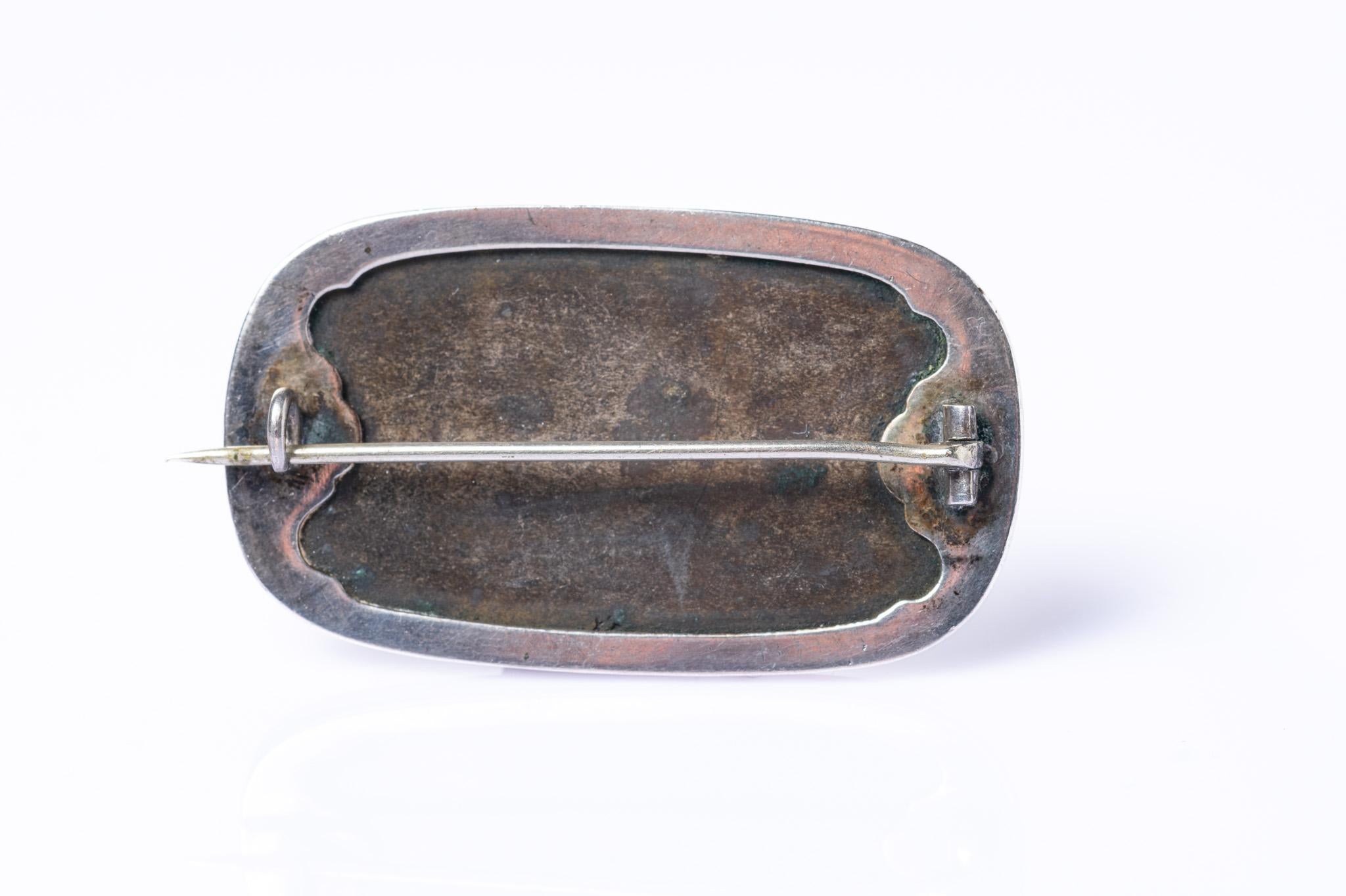Antique Japanese Meiji Shakudo Gold And Silver Brooch For Sale 2