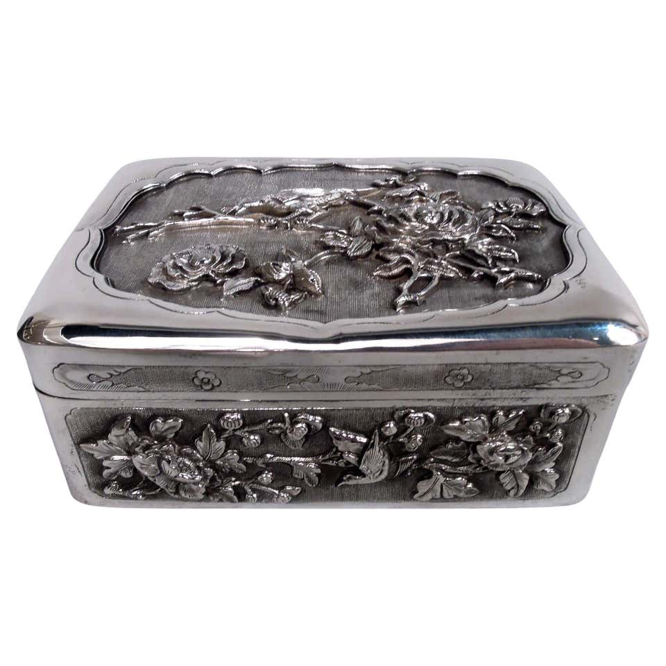 Antique Japanese Cloisonne Meiji Enameled Kogo Incense Box with Ho Ho ...