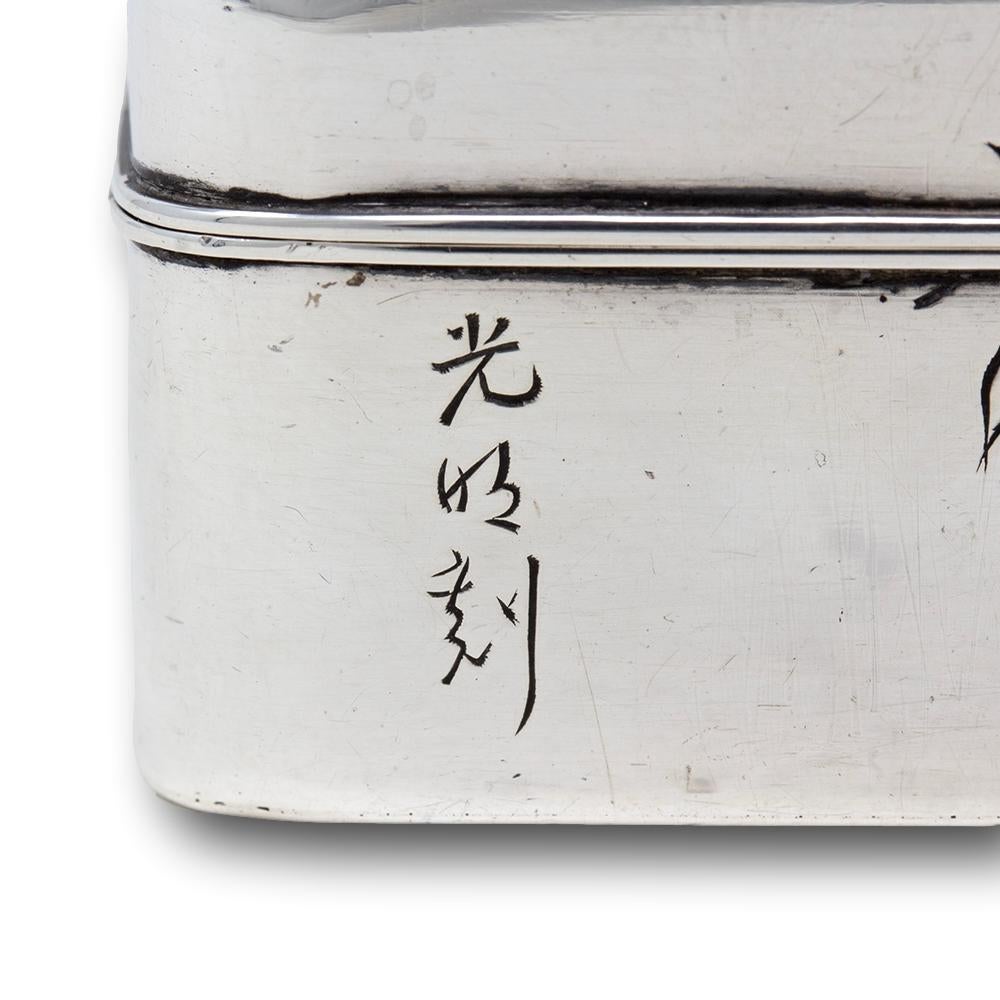 Antique Japanese Meiji Silver & Enamel Box Three Wise Monkeys Komyo, Uyeda For Sale 8