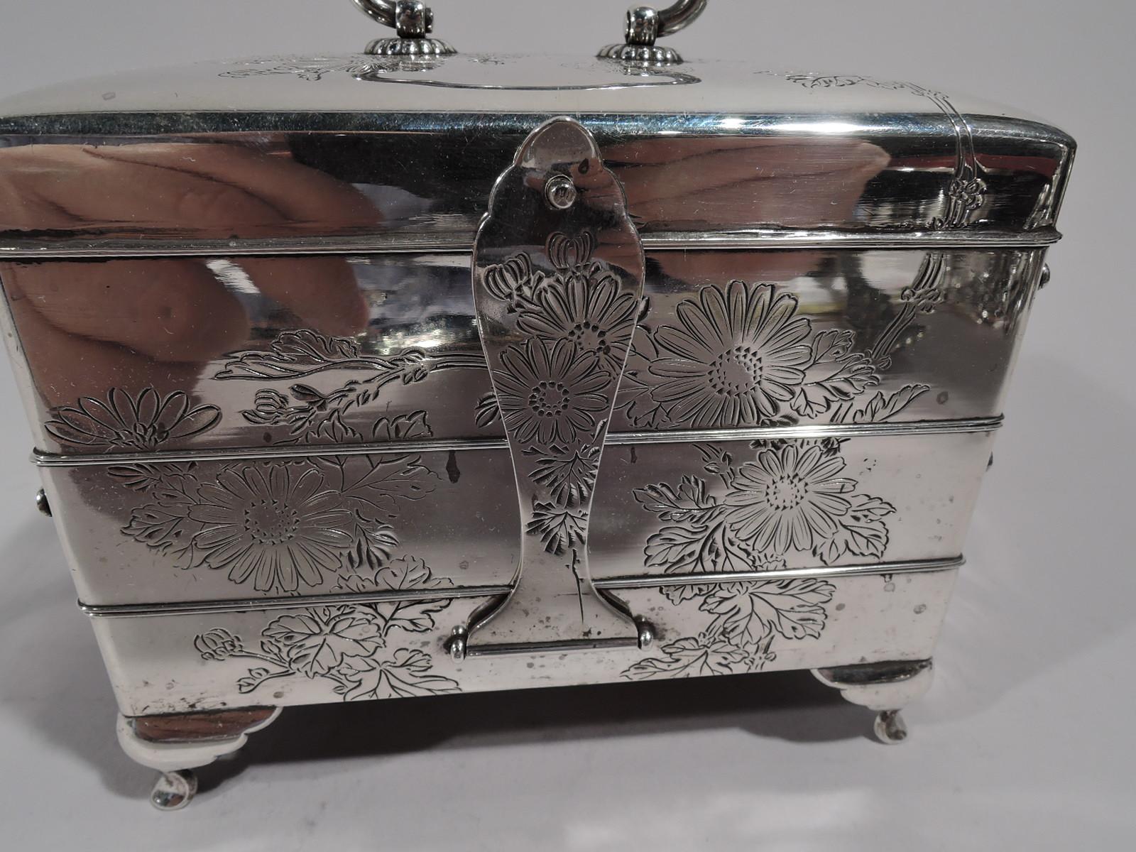 20th Century Antique Japanese Meiji Silver Jewelry Box