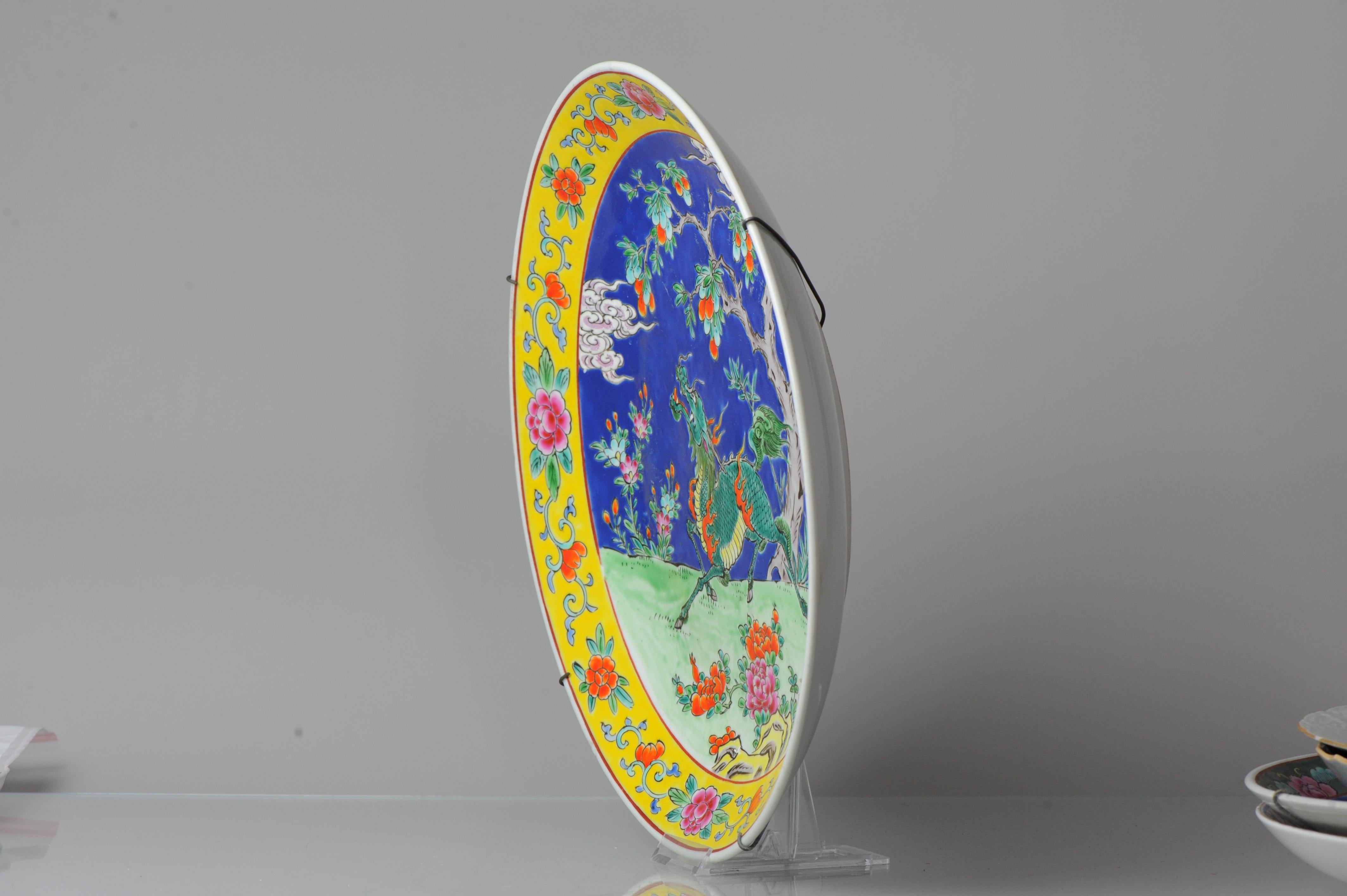 20th Century Antique Japanese Meiji Yamatoku Porcelain Colorfull Enamels Birds Plate