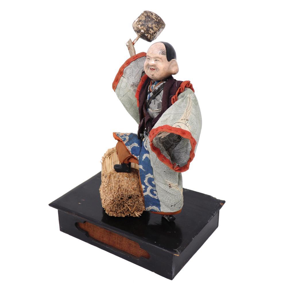 Hand-Crafted Antique Japanese Mingei Ningyo of Daikoku, Edo Period For Sale