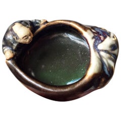 Antico vassoio di soia giapponese in miniatura Meiji per sushi, firmato, circa 1900