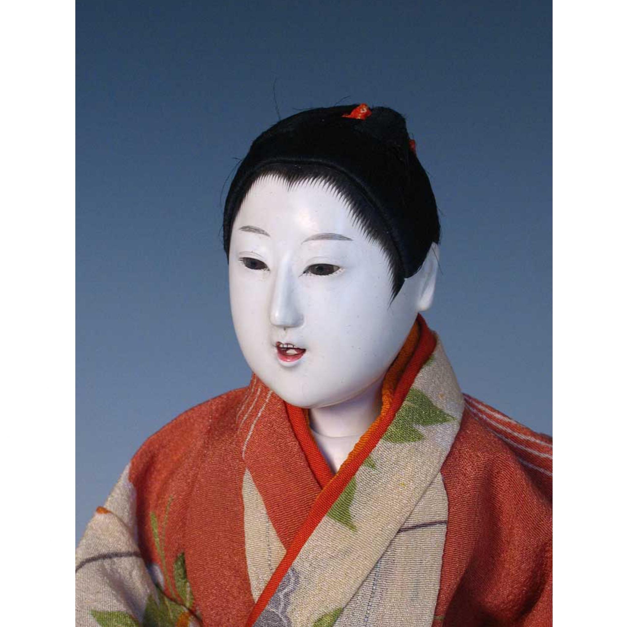 Silk Antique Japanese Mitsuore Ningyo of a Girl For Sale