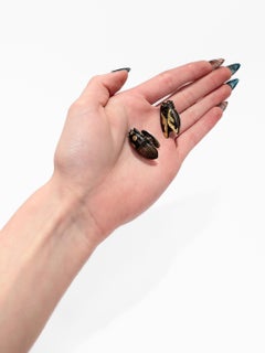 Antique Japanese Mixed Metals Converted Menuki Insect Form Cufflinks