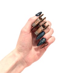 Antique Japanese Mixed Metals Converted Menuki Mizuoke Bucket Form Cufflinks