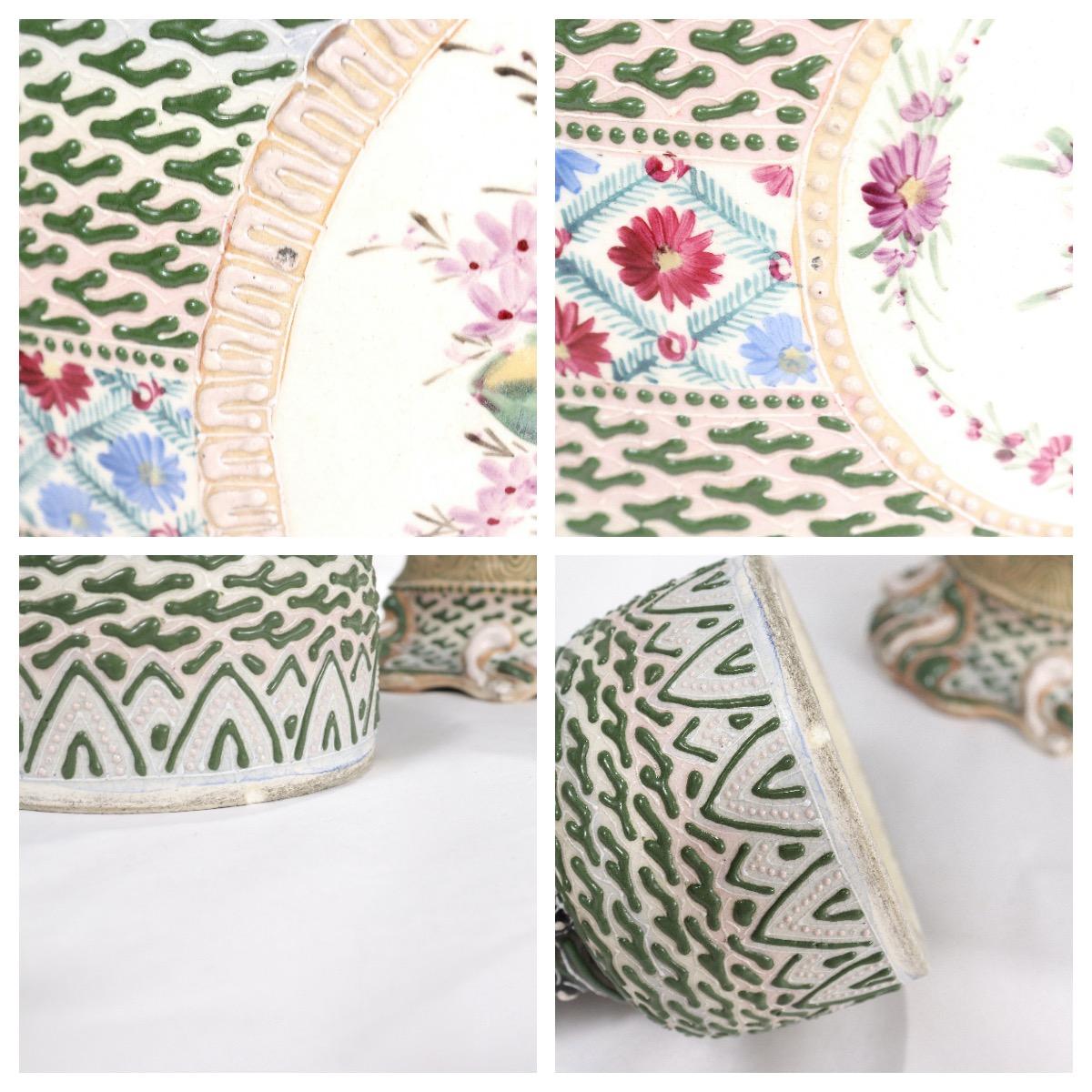 Ancien vase ou jarre couvert en porcelaine japonaise Moriage de Nippon en vente 12