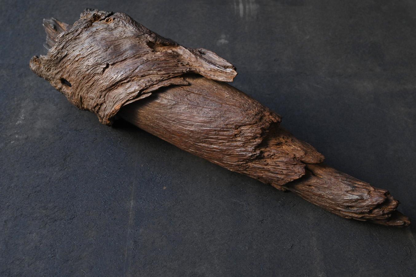 Antique Japanese natural wood vase/Early 20th century/Wall-hanging vase/ 6