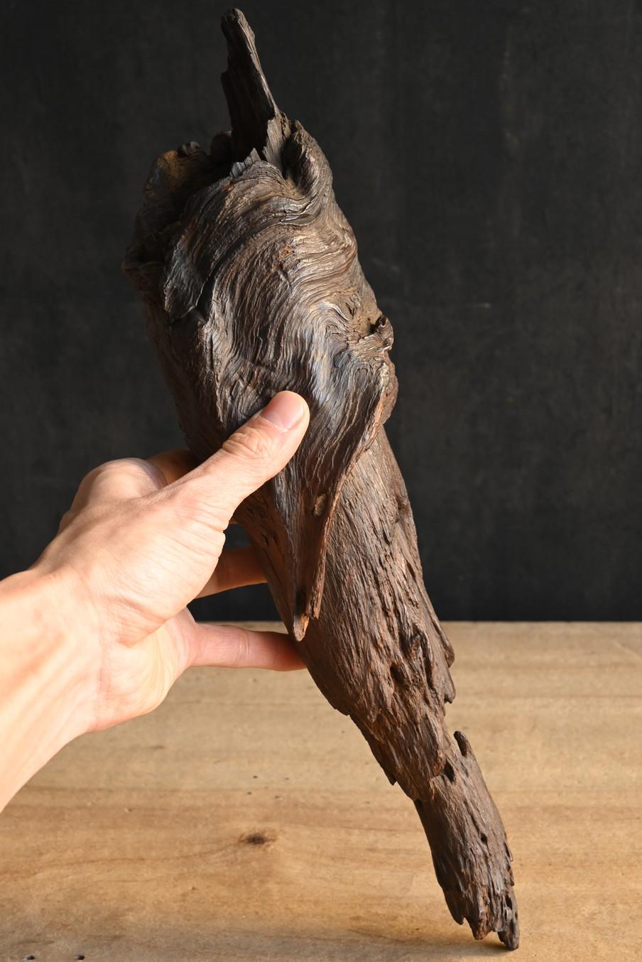 20th Century Antique Japanese natural wood vase/Early 20th century/Wall-hanging vase/