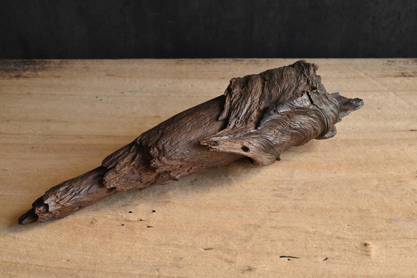 Antique Japanese natural wood vase/Early 20th century/Wall-hanging vase/ 1