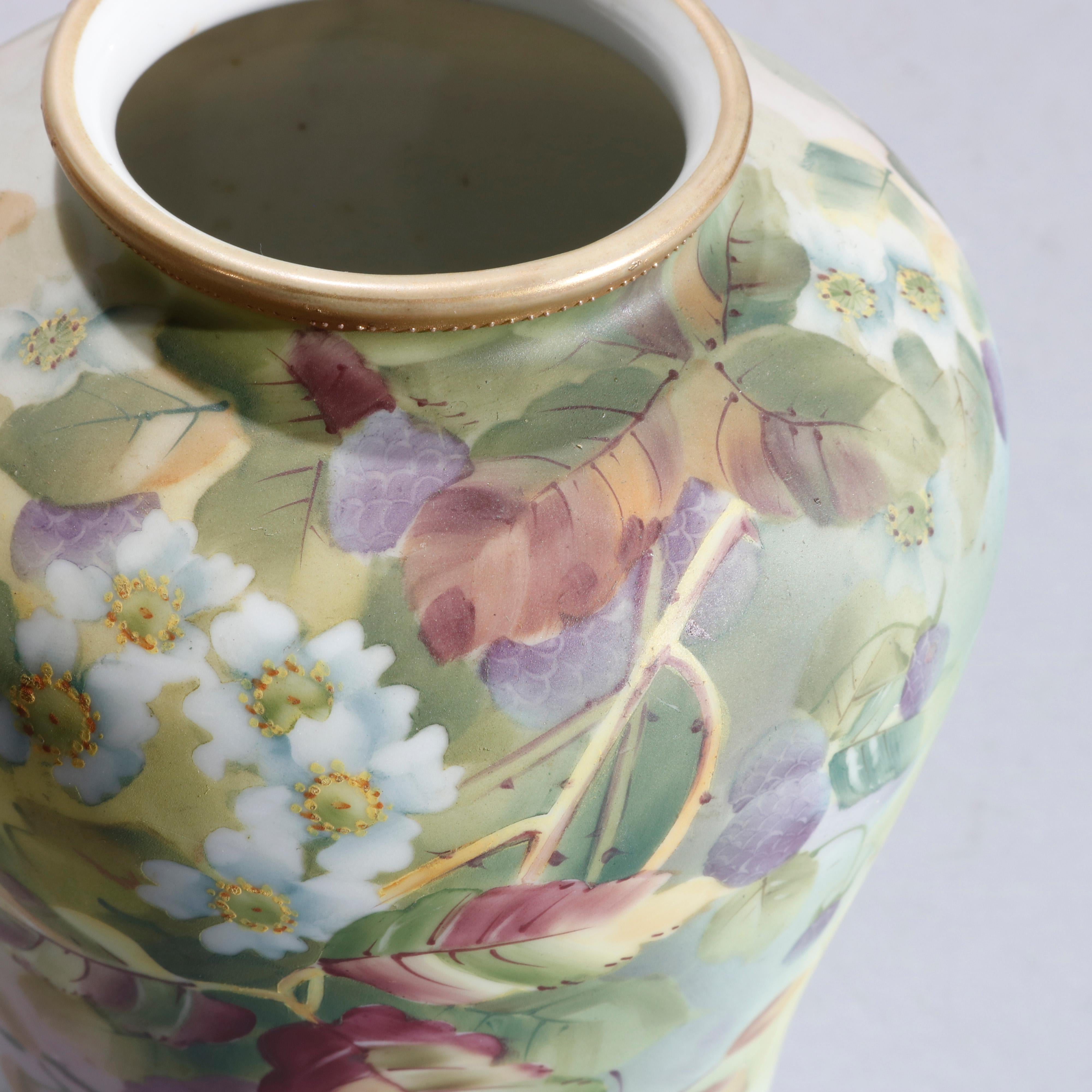 hand painted nippon vase