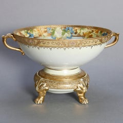 Japanese Nippon Hand Painted and Gilt Seascape Porcelain Punch Bowl, circa 1920