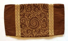 Antique Japanese obi with Swirl Motif Fabric Pillow