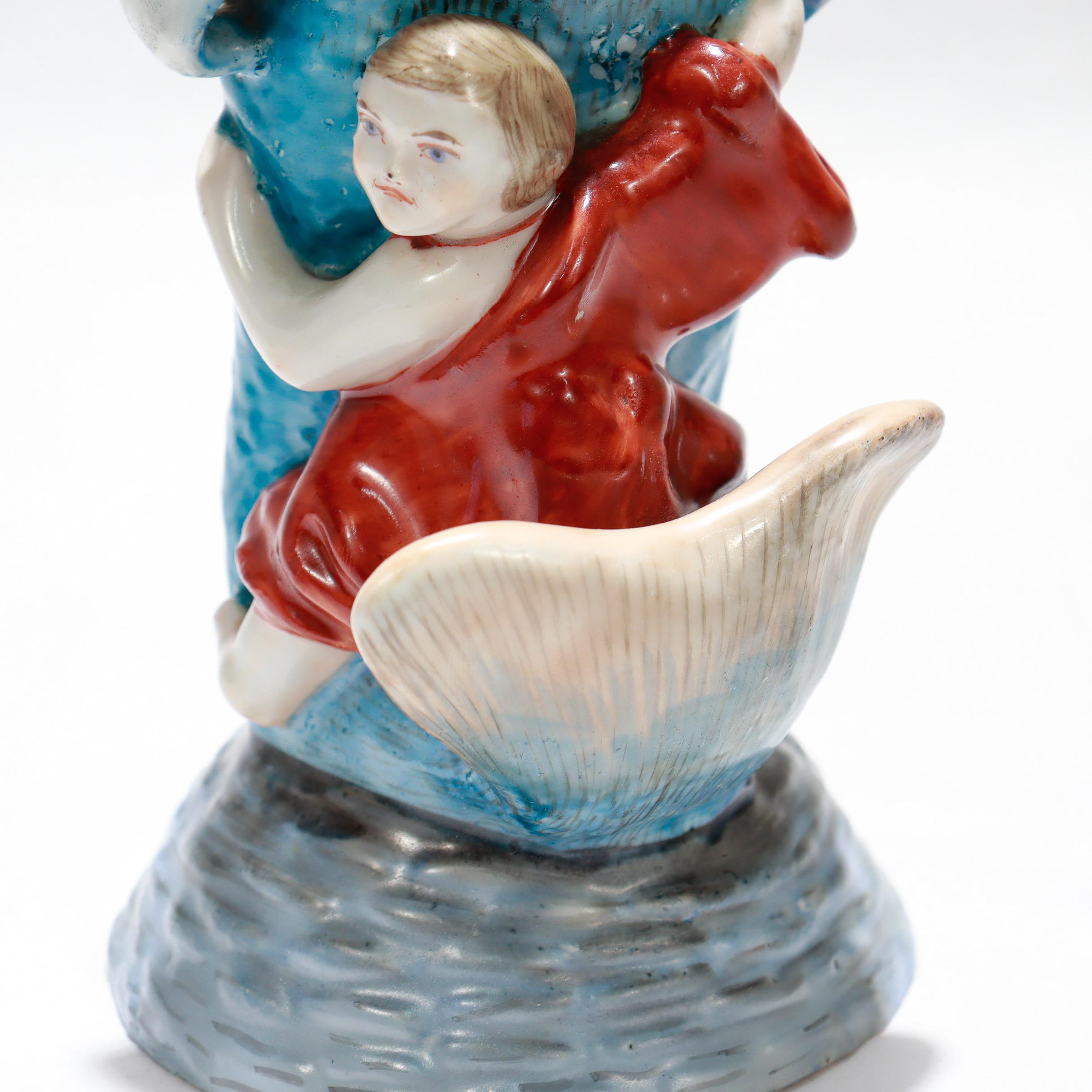 Ancienne figurine japonaise en porcelaine Okimono de Kintaro en vente 5