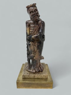 Antike chinesische geschnitzte Speckstein Gentleman Figur