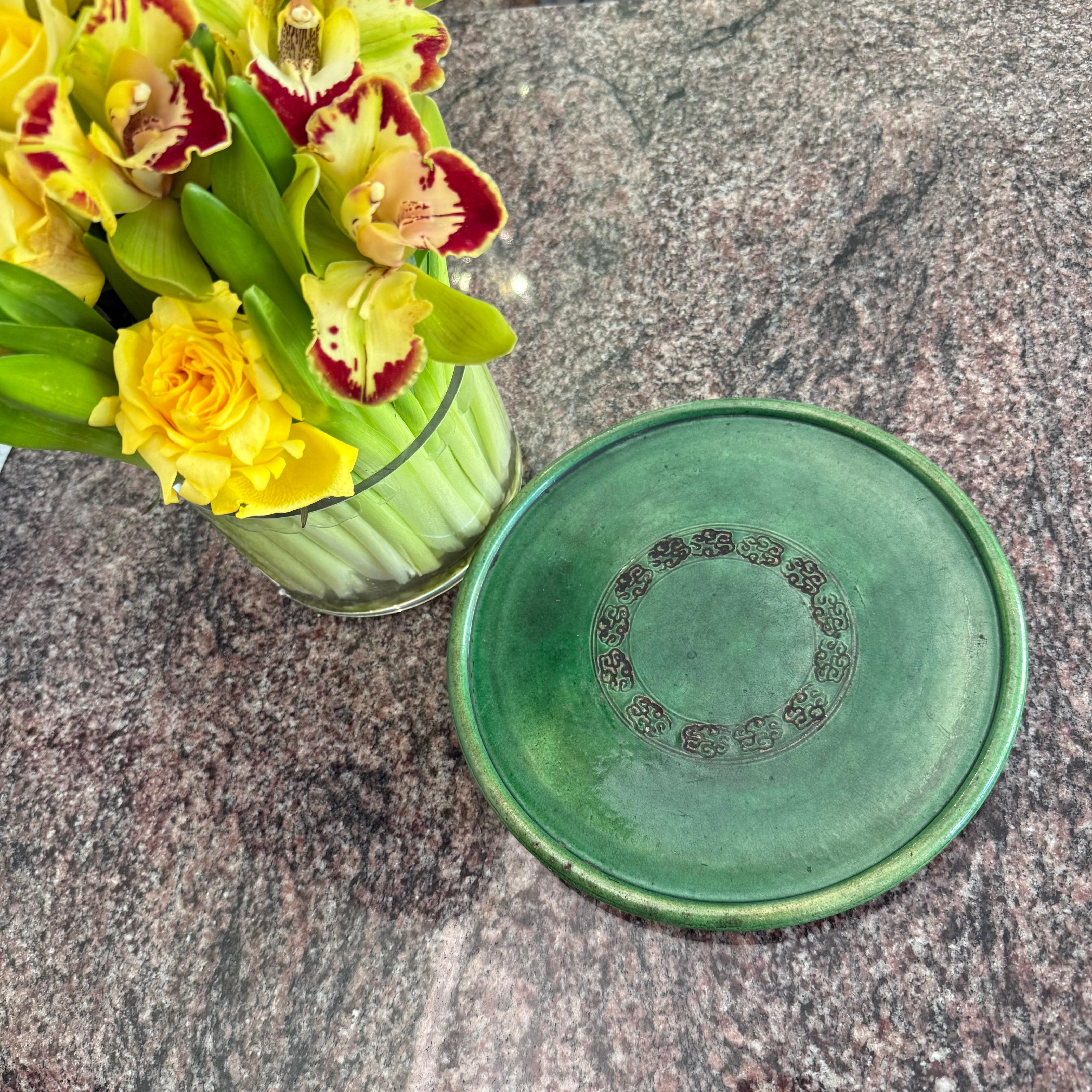 Antique Japanese Oribe Style Ceramic Abura-Zara In Good Condition For Sale In Point Richmond, CA