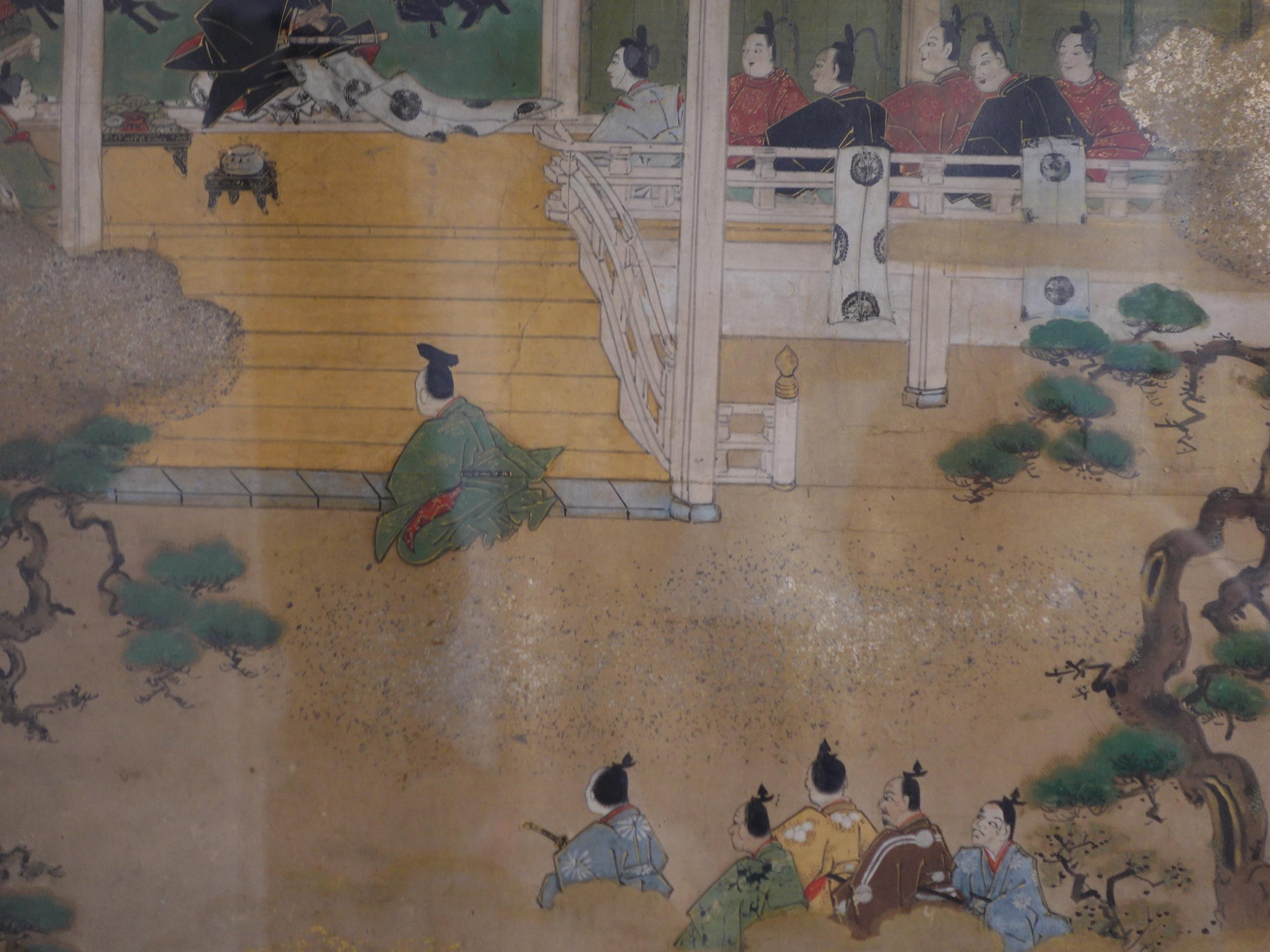 19th Century Antique Japanese Painting Tale of Genji, Ric.J011