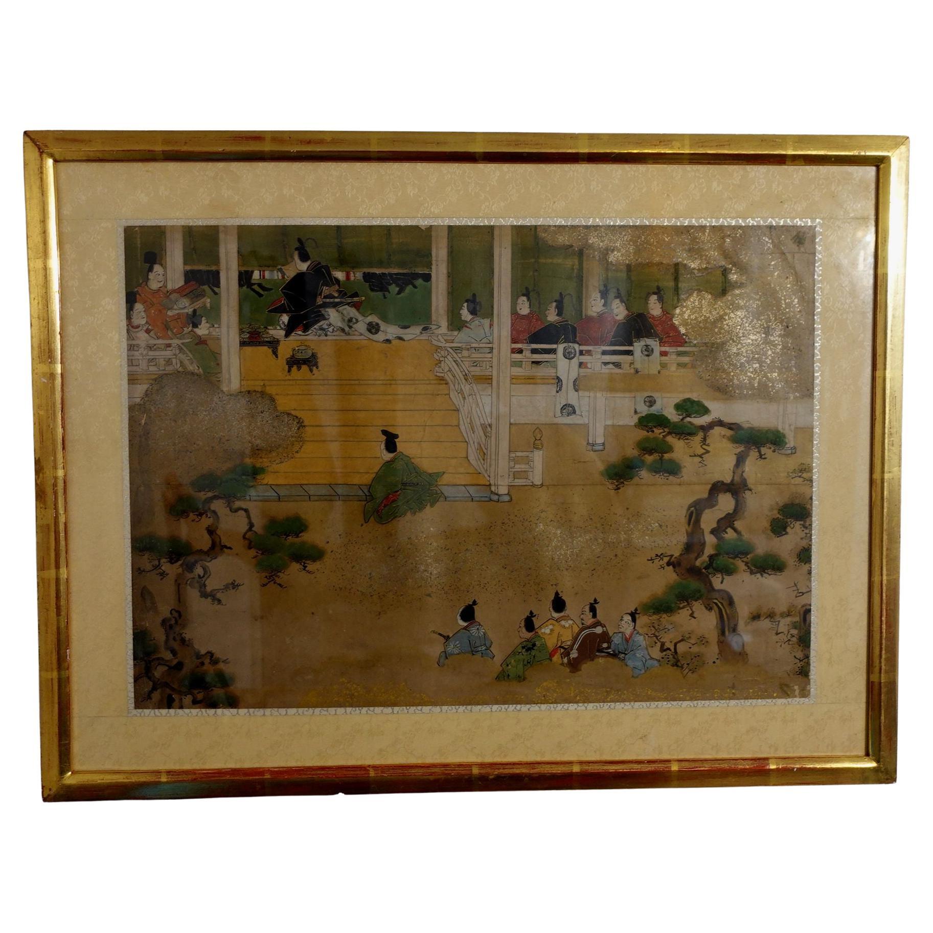 Antique Japanese Painting Tale of Genji, Ric.J011