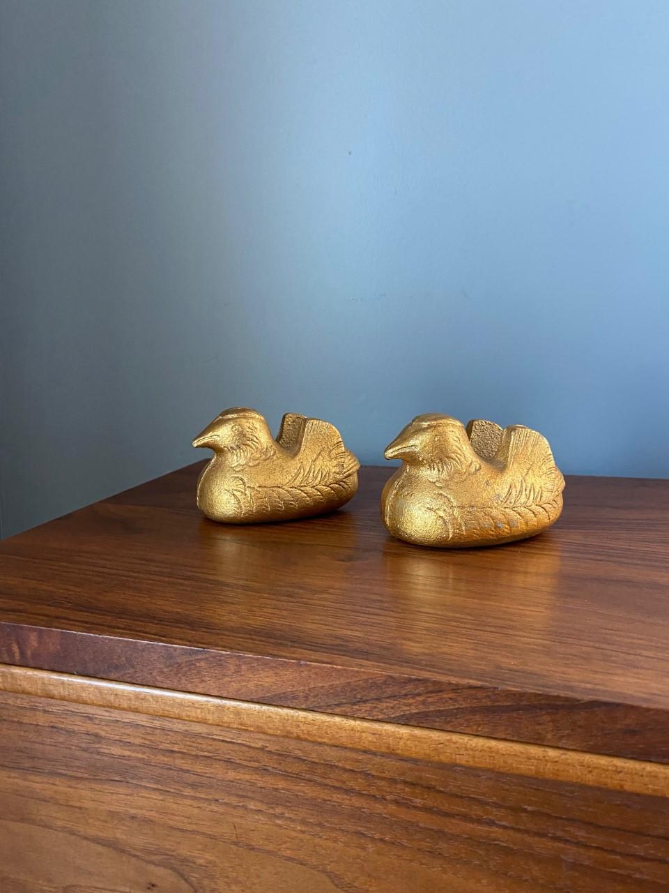 Paar antike japanische vergoldete Mandarin-Enten-Raumteiler im Angebot 2