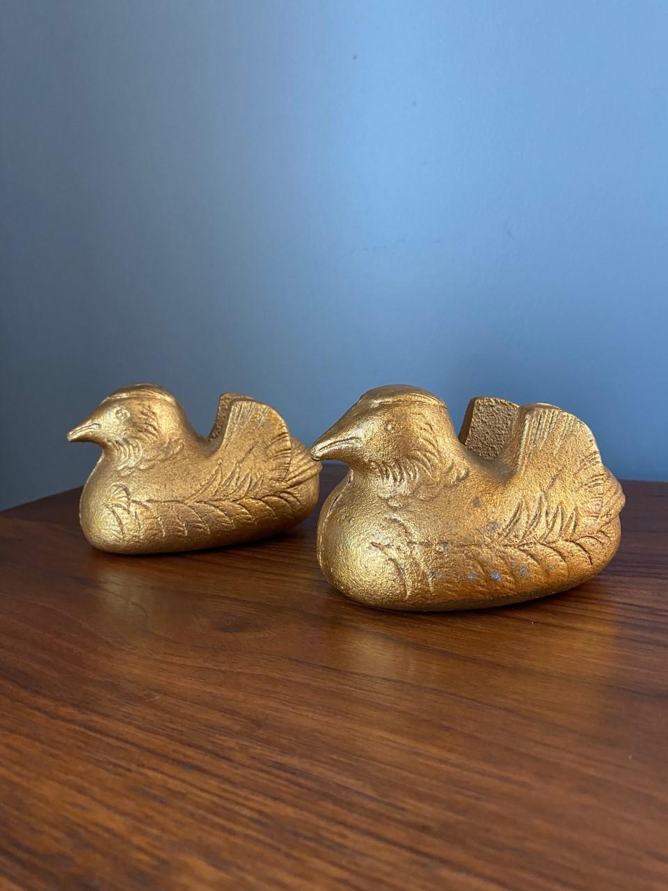 Paar antike japanische vergoldete Mandarin-Enten-Raumteiler im Angebot 3