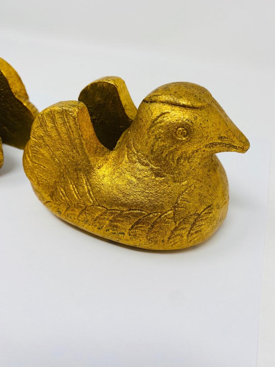 Paar antike japanische vergoldete Mandarin-Enten-Raumteiler (Japanisch) im Angebot