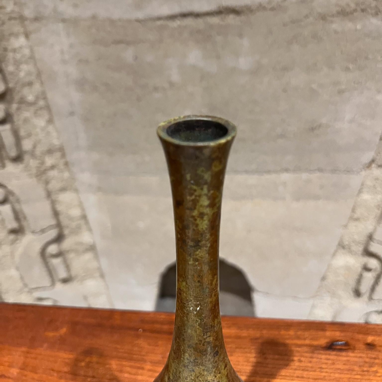 Mid-Century Modern Antique Japanese Patinated Bronze Vase For Sale