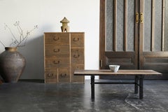 Antique Japanese paulownia wood drawer / early 20th century / wooden tansu